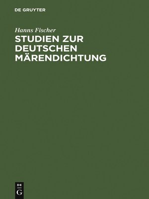 cover image of Studien zur deutschen Märendichtung